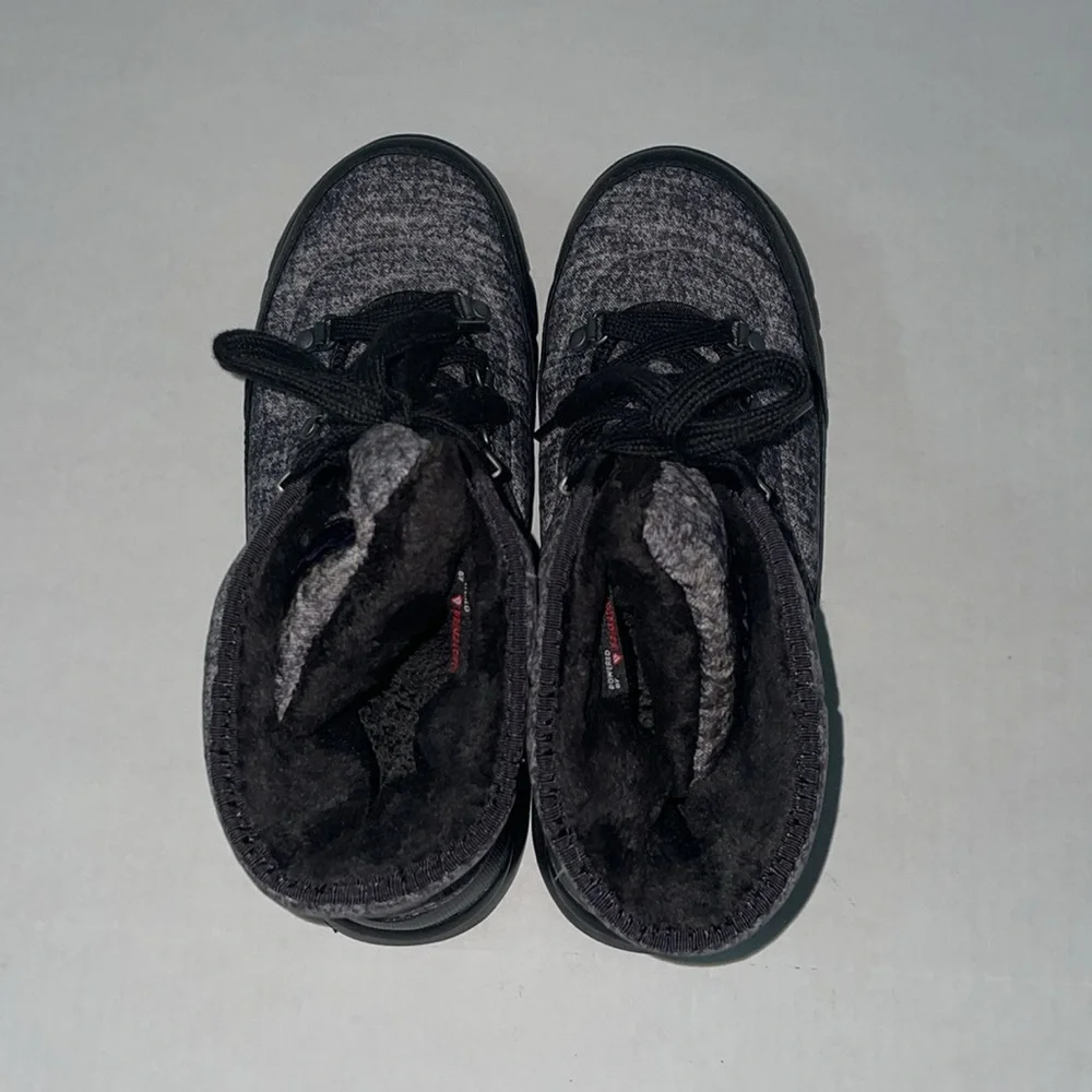 North Face Thermoball Lace II Faux Fur Boots W/ Box - Black & Plum - Size 9